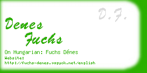 denes fuchs business card